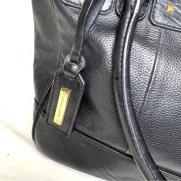 TIGNANELLO Black Leather Studded Tote Bag - Picture 9 of 16